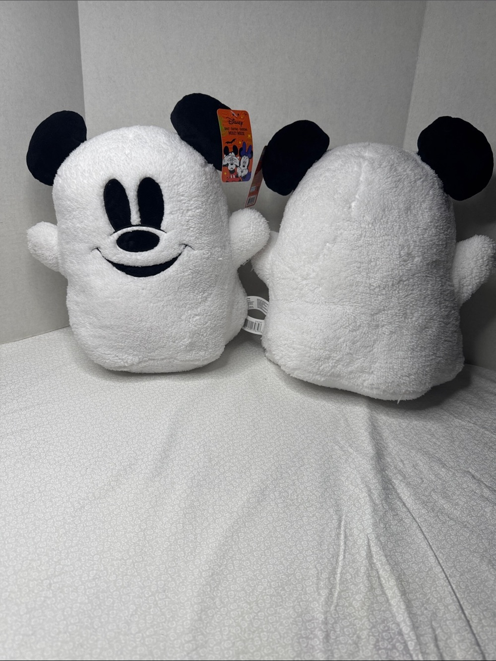 Disney Halloween Mickey Mouse Ghost Plush Pillow 15” NWT